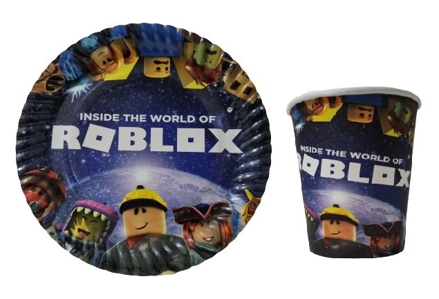Toptan Roblox Temalı Tabak Bardak Seti 8li