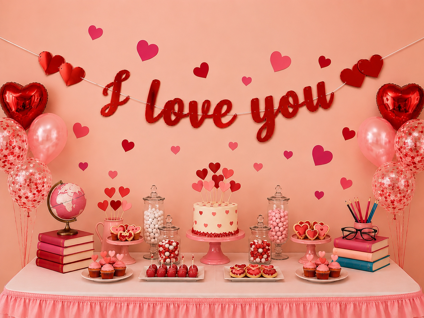Toptan Kaligrafi I Love You Kırmızı