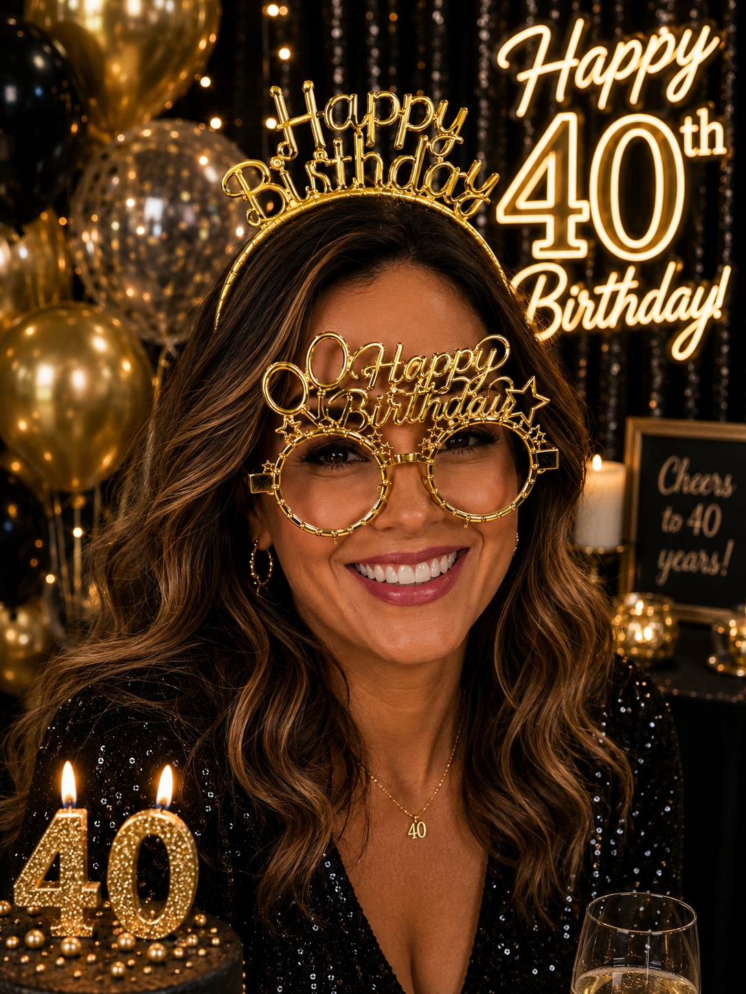 Toptan Taç ve Gözlük Seti Happy Birthday Gold