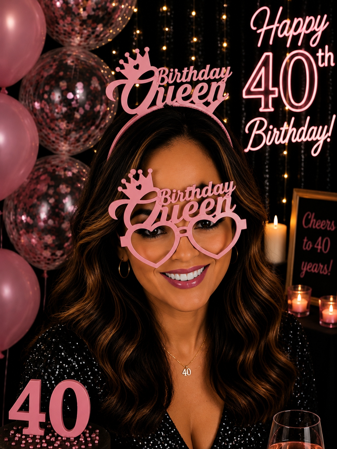 Toptan Mika Taç ve Gözlük Seti Birthday Queen