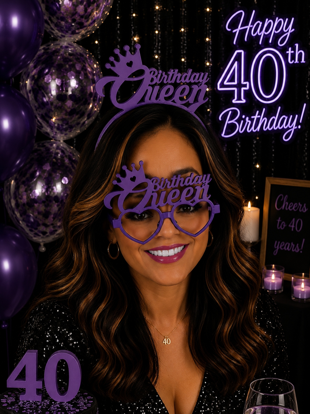 Toptan Mika Taç ve Gözlük Seti Birthday Queen
