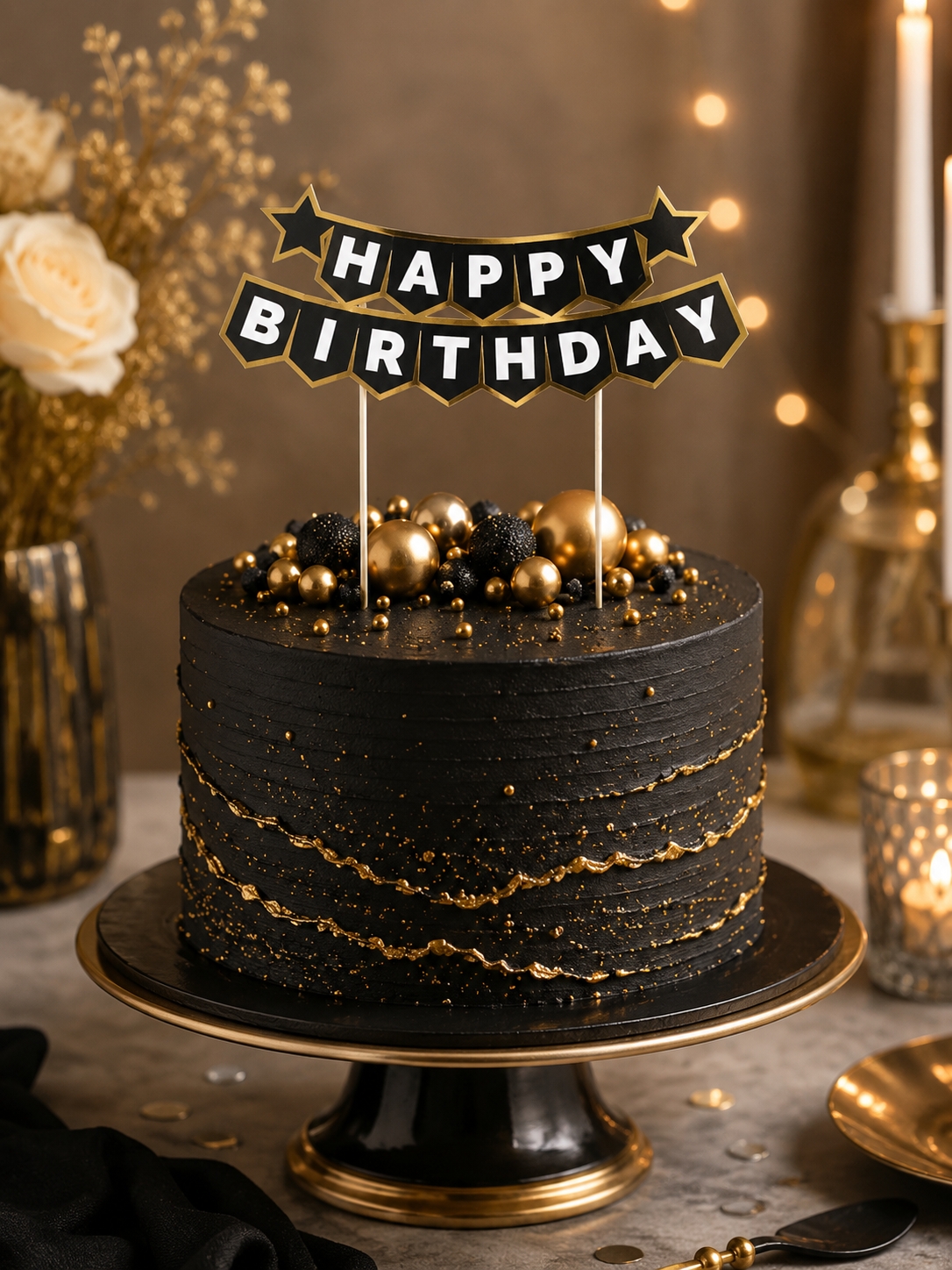 Toptan Pasta Üstü Banner Happy Birthday