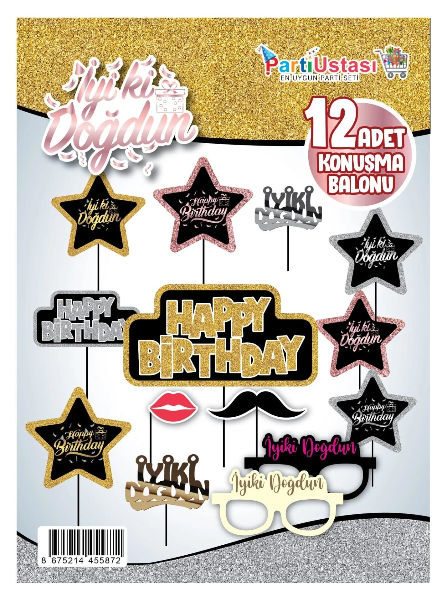 Toptan%20Konuşma%20Balonu%20Happy%20Birthday%2012%20adet