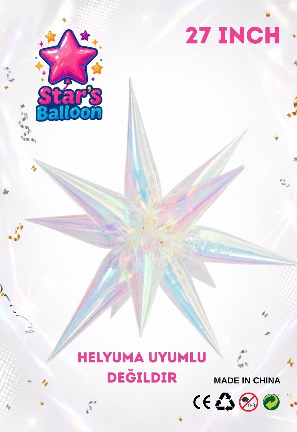 Toptan Star’s Balloon Kutup Yıldızı Folyo Balon 27 inç