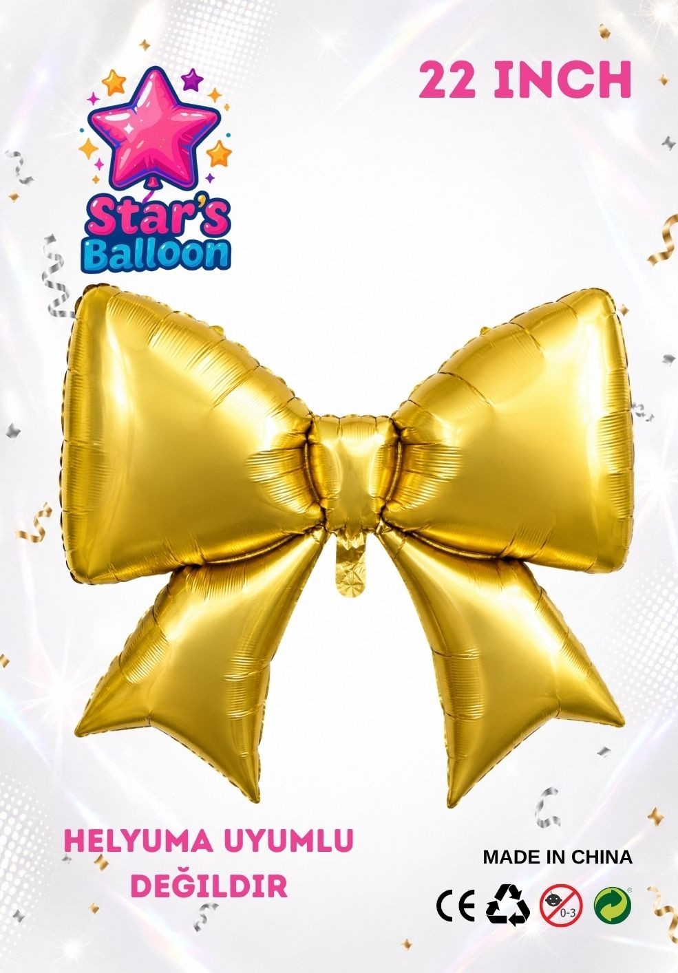 Toptan Star’s Balloon Fiyonk Folyo Balon 22 inç
