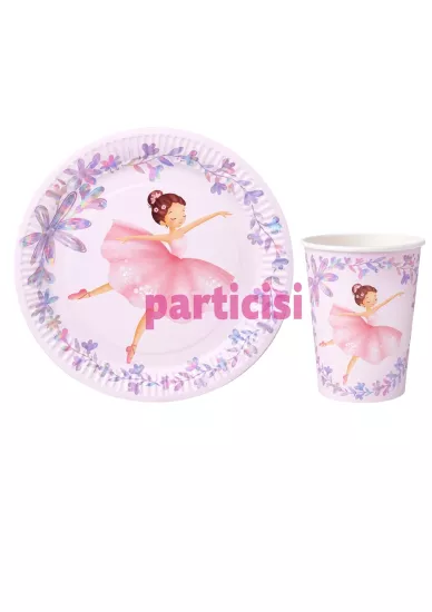Toptan Balerin Tabak Bardak 8li