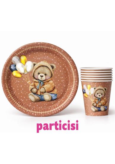Toptan Ayıcık Tabak Bardak 8li