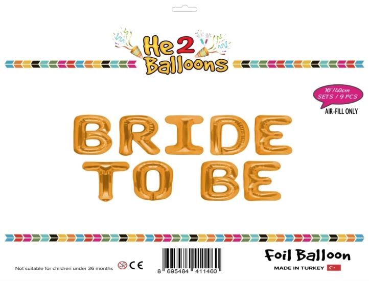 Toptan 16 inç Bride To Be Altın Folyo Balon