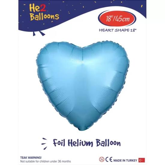 Toptan 18 inç Açık Mavi Kalp Folyo Balon