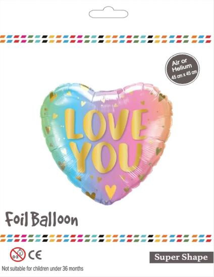 Toptan 18 inç Love Baskılı Kalp Folyo Balon