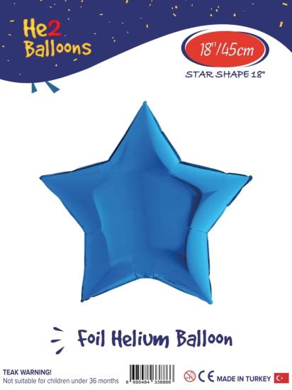 Toptan 18 inç Mavi Yıldız Folyo Balon
