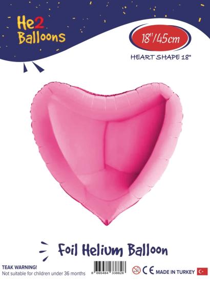 Toptan 18 inç Pembe Kalp Folyo Balon