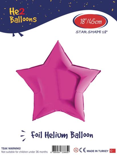 Toptan 18 inç Pembe Yıldız Folyo Balon