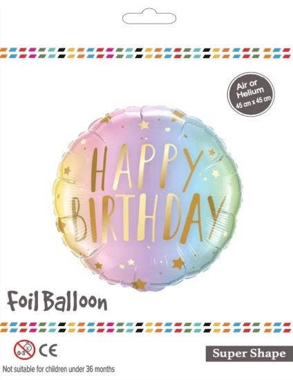 Toptan 18 inç Happy Birthday Baskılı Folyo Balon