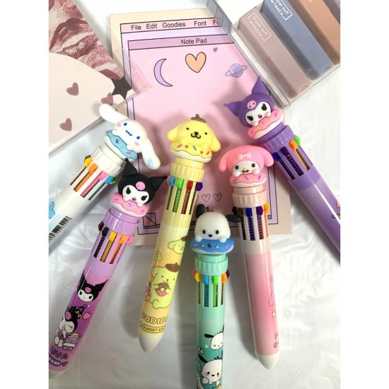 Toptan Sanrio Kuromi 10 Renk Tükenmez Kalem