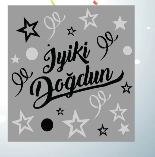 Toptan Plastik Masa Örtüsü İyiki Doğdun Gümüş