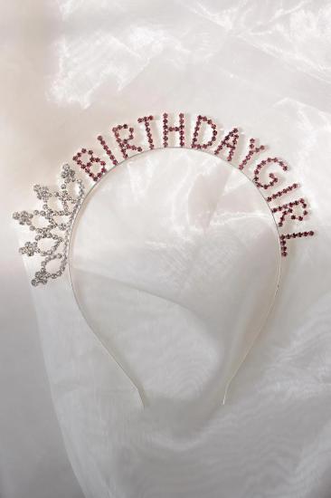Toptan Taşlı Taç Birthday Girl Pembe