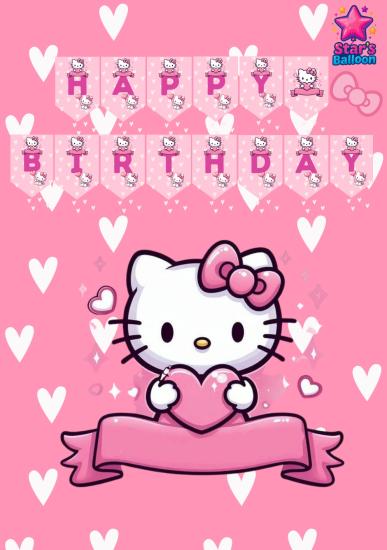 Toptan Hello Kitty Happy Birthday Banner