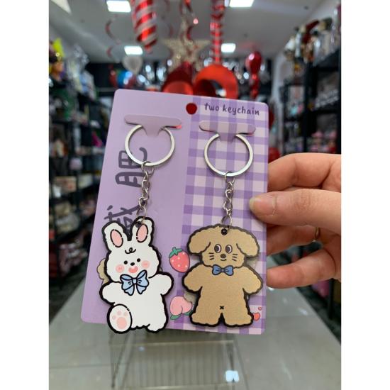 Toptan Kawaii Bunny Bear Anahtarlık 2li