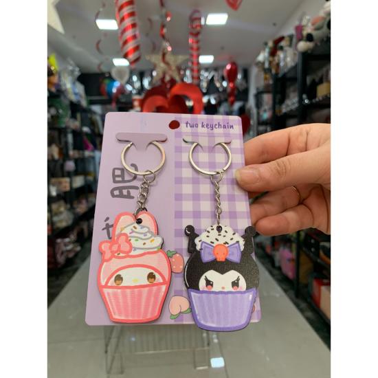Toptan Kawaii Kuromi ve Melody Cupcake Anahtarlık 2li