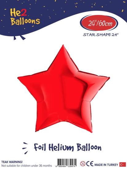 Toptan 24 inç Kırmızı Yıldız Folyo Balon