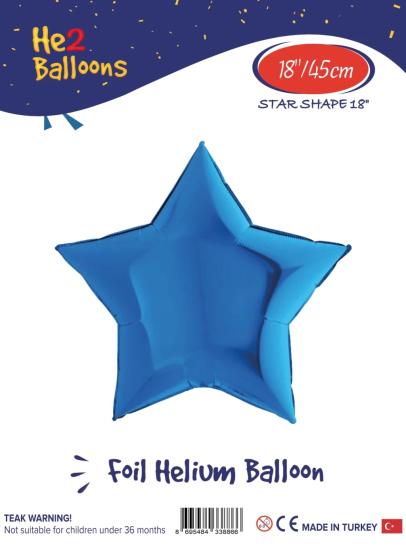 Toptan 24 inç Mavi Yıldız Folyo Balon