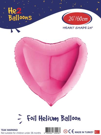 Toptan 24 inç Pembe Kalp Folyo Balon