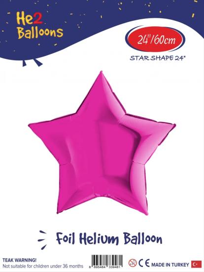 Toptan 24 inç Pembe Yıldız Folyo Balon
