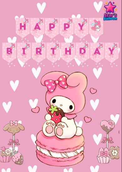 Toptan My Melody Happy Birthday Banner