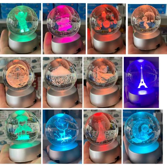 Toptan 3D Cam Küre Işıklı 