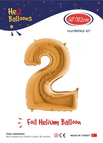 Toptan Rakam Folyo Balon 40 İnç Gold-2