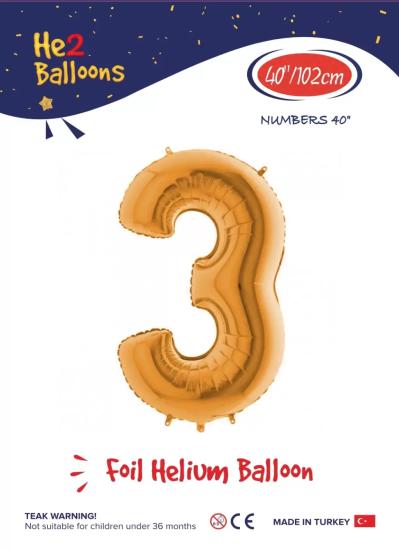 Toptan Rakam Folyo Balon 40 İnç Gold-3