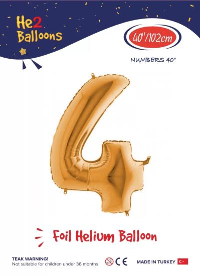 Toptan Rakam Folyo Balon 40 İnç Gold-4
