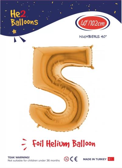 Toptan Rakam Folyo Balon 40 İnç Gold-5
