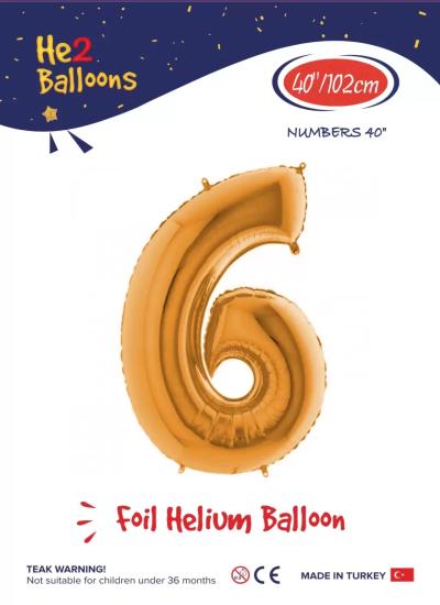 Toptan Rakam Folyo Balon 40 İnç Gold-6
