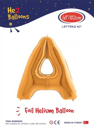 Toptan Harf Folyo Balon 40 İnç Gold-A