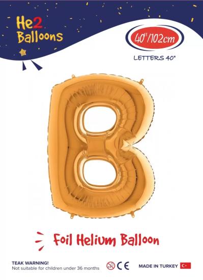Toptan Harf Folyo Balon 40 İnç Gold-B