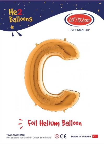 Toptan Harf Folyo Balon 40 İnç Gold-C