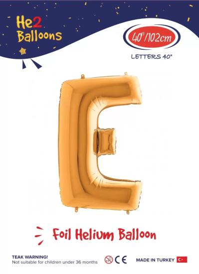 Toptan Harf Folyo Balon 40 İnç Gold-E