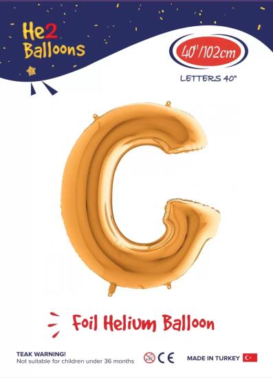 Toptan Harf Folyo Balon 40 İnç Gold-G