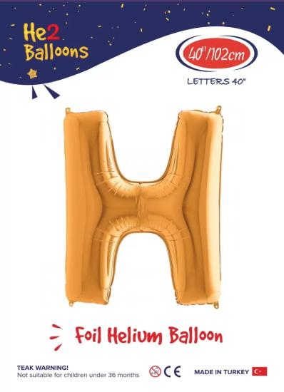 Toptan Harf Folyo Balon 40 İnç Gold-H