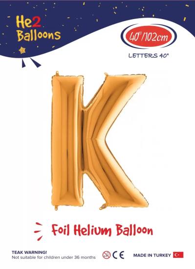 Toptan Harf Folyo Balon 40 İnç Gold-K