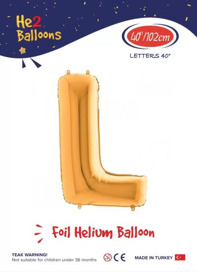 Toptan Harf Folyo Balon 40 İnç Gold-L