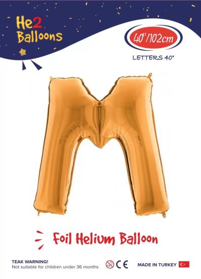 Toptan Harf Folyo Balon 40 İnç Gold-M
