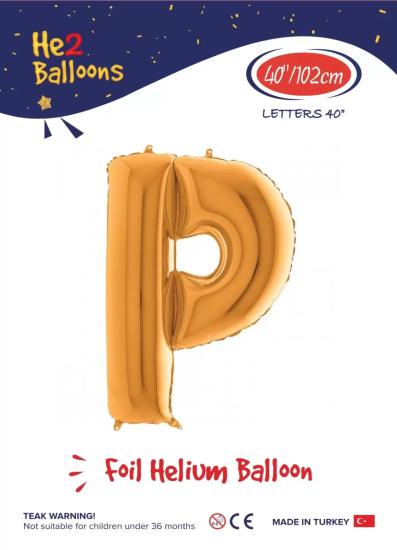 Toptan Harf Folyo Balon 40 İnç Gold-P