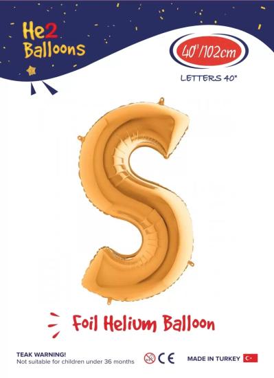 Toptan Harf Folyo Balon 40 İnç Gold-S