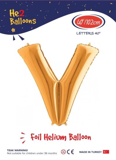 Toptan Harf Folyo Balon 40 İnç Gold-V