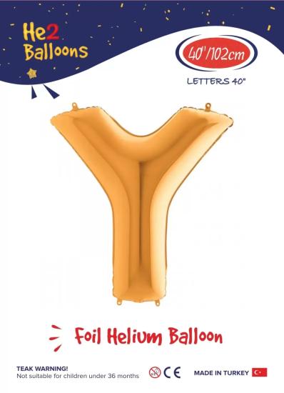 Toptan Harf Folyo Balon 40 İnç Gold-Y