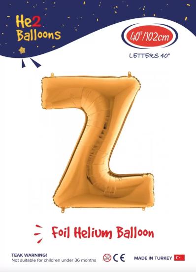 Toptan Harf Folyo Balon 40 İnç Gold-Z