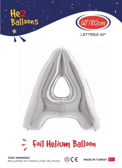 Toptan Harf Folyo Balon 40 İnç Gümüş-A